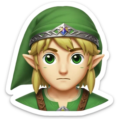 Link from Legend of Zelda with his green tunic and pointy hat sticker