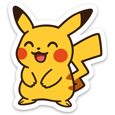 cute pikachu blushing happy expression sticker