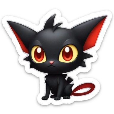 Cool Cute Edgy Dark Black Chibi Noibat-Litten-Pokémon-Fakémon-hybrid sticker