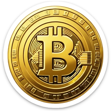 make a golden crypto bitcoin coin sticker