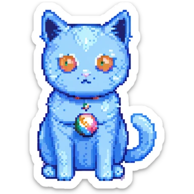 Gumball the blue cat, anime-inspired sticker