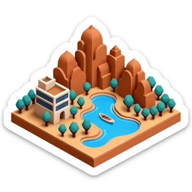 isometric mumbai clay 3d sticker