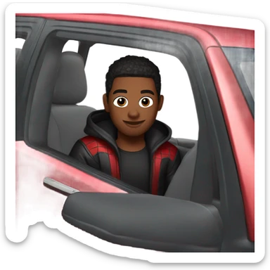 Miles morales in a Escalade  sticker
