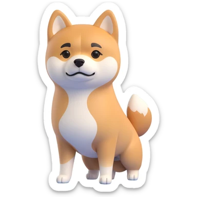 shiba inu standing, sad sticker