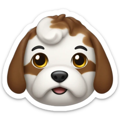 a white and brown poo sticker