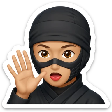 Ninja tirando besos sticker
