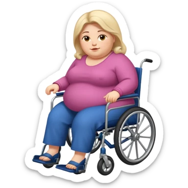 Fat lady wheelchair sticker
