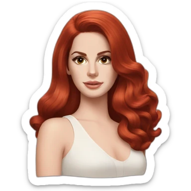 Lana del rey red hair sticker