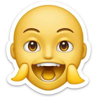 a face with a large opened mouth in emoji of whatsapp style (yellow), not humanized sticker