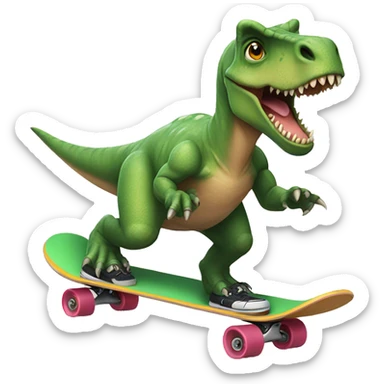 dinosaur riding a skateboard sticker