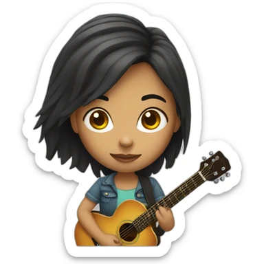 girl with guitar sticker