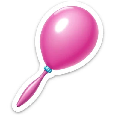 moschino style inflatable pink ornate brush ballon sticker