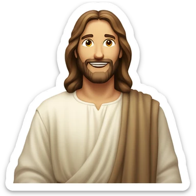 Jesus Christ with a soft smile  sticker