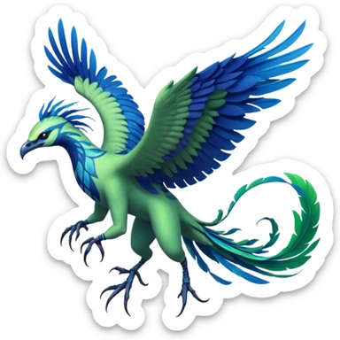 Ikran mountain banshee from Avatar The Way of Water, detailed, vibrant, flying creature, blue and green colors, dynamic pose sticker