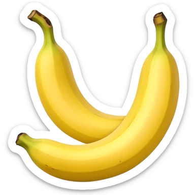 Make a banana emoji exactly like the reference image, in iOS emoji style. sticker