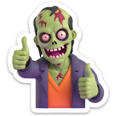 zombie giving thumbs up sticker