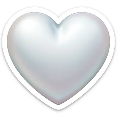 white heart with a pearl finish sticker