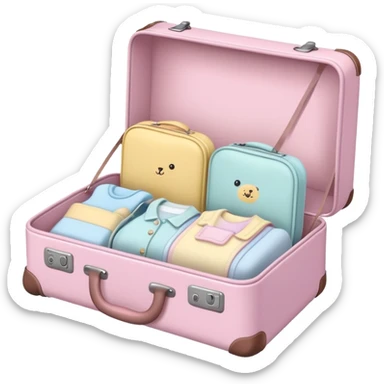 Small cute baby suitcase with baby designs, pastel colors sticker