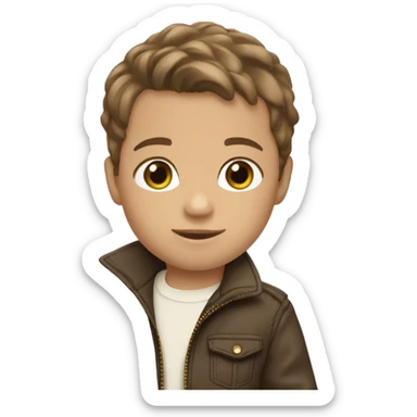 Boy with Ralph Lauren zip up and brown hair and hazel eyes  sticker