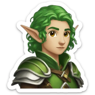 Elf ranger green dnd sticker