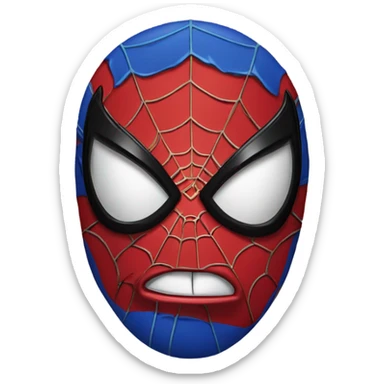 Spider man mask angry and beaten sticker