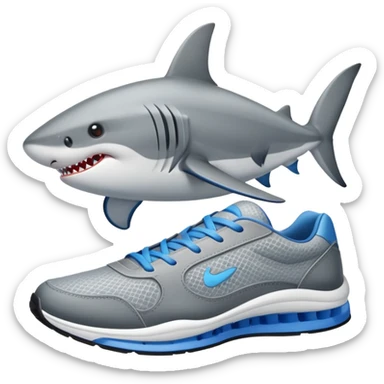 Tiburón con zapatillas sticker