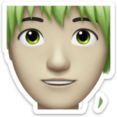 emo guy black hair black eyeliner bangs green eyes 2008 sticker