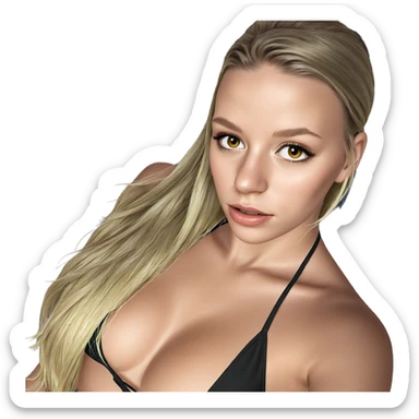 blonde girl in bikini portrait sticker