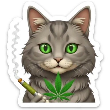 Un gato fumando un porro sticker