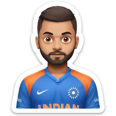 Virat Kohli wearing Indian jersey 18 sticker