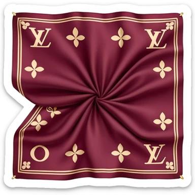 Burgundy Louis Vuitton scarf sticker
