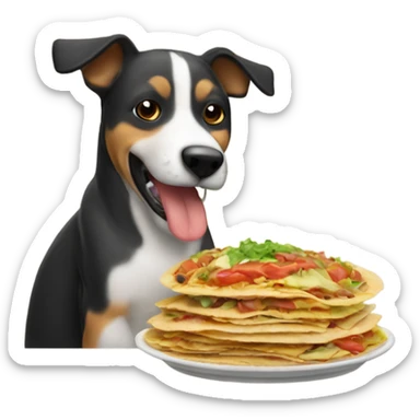 Un perro comiendo una tostada sticker