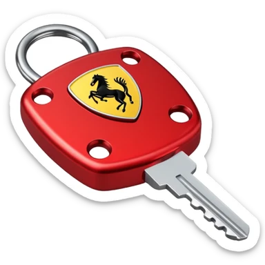 red Ferrari key with a red background sticker