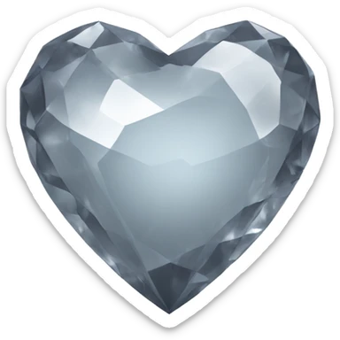 Light gray crystal heart sticker