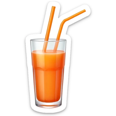Guava juice in a glass with a straw sticker