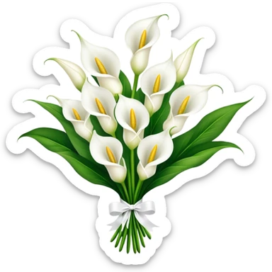 Cala lily flower luxuriant bouquet sticker