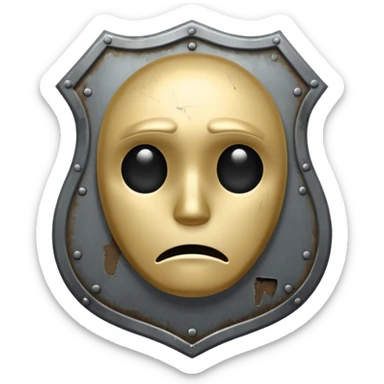 you know the emoji "sadge". i want a shield with that same expression and face :shieldge: like a sad shield but it needs to be sad not smiling sticker
