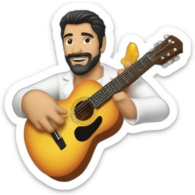 Juanjo Pizarro tocando una guitarra eléctrica acompañado de Silvio en un bar de Sevilla sticker