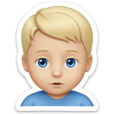 blue eyed blonde baby boy sticker