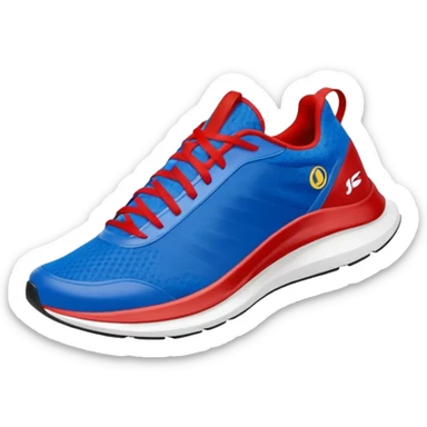  blue upper inspired by Sonic’s fur, with red accents that reference his classic shoes. . The silhouette is sporty and lightweight, suggesting speed, often with streamlined panels and a low-to-mid cut.Should have speed wind behind sticker