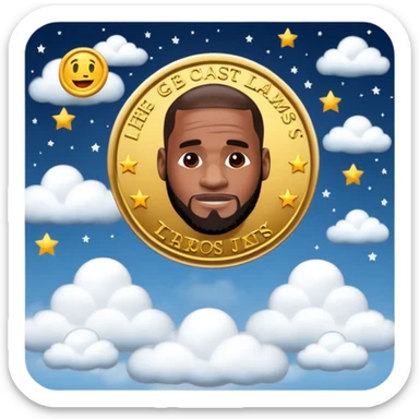 lebron james coin emoji  and text niggas in the sky sticker