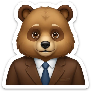 Motzender Bär im büro sticker