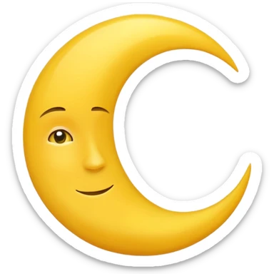 yellow half moon sticker