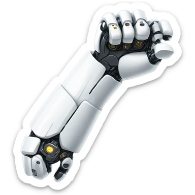 White mechanical cyborg arm and bicep sticker