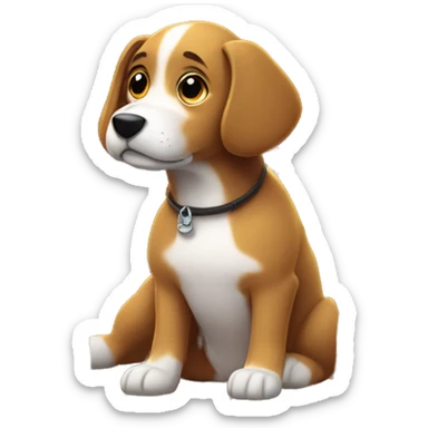 cozy dog by window light sticker