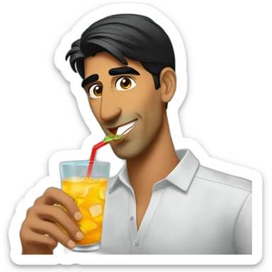 Rishi sunak sipping a cocktail sticker