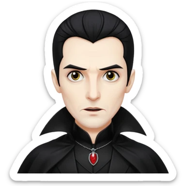 Dracula with black hair, black outfit sticker