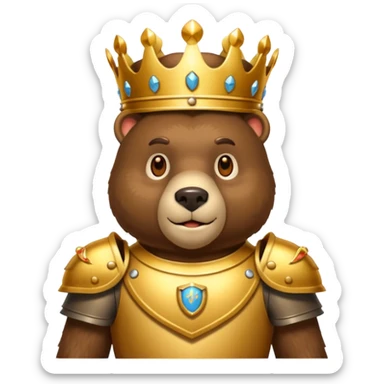 Un ours humanoïde avec une couronne et une armure sticker