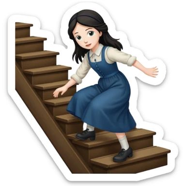 AMISH GIRL TUBBLING DOWN STAIRS sticker