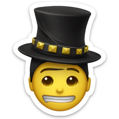 Classic black yellow hat with punk design  sticker